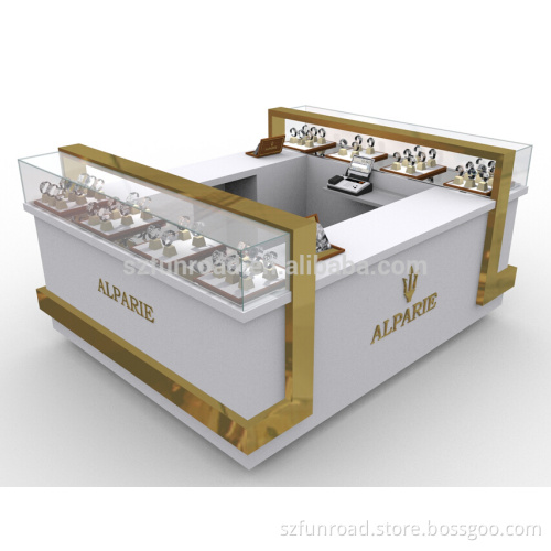 Customized MDF glass display showcase for watch store interior decoration designs